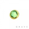 GOLD PVDPLATED OVER 316L SURGICAL STEEL PRESS FIT INTERNALLY THREADED COLOR GEM DERMAL ANCHOR TOP(TOP PART ONLY)
